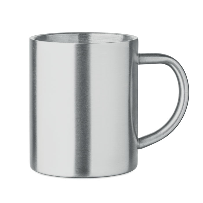 Tasse personnalisable 260 ml en acier inox recyclé Argent mat